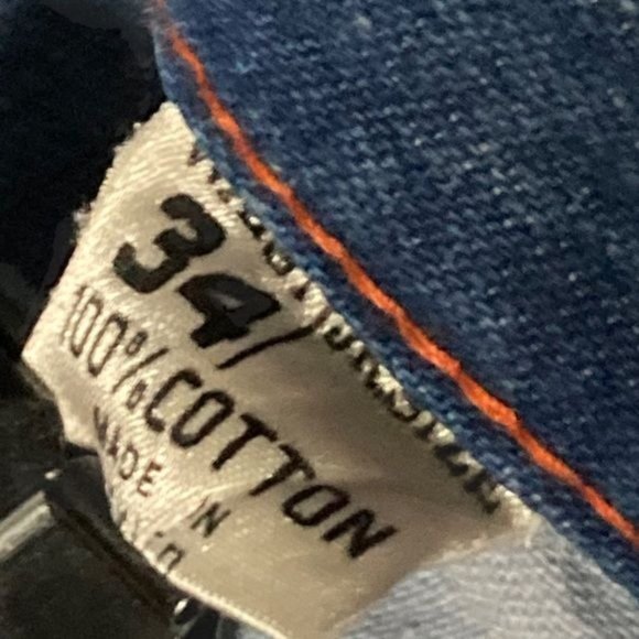 1970s Faded Glory by Appendagez Wide Leg Blue Jeans 100% Cotton Denim Jr Size 34 - Picture 10 of 16